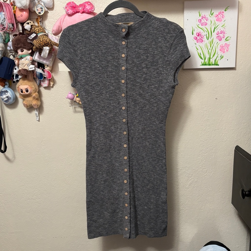NWT Free People Jameson Cotton-Linen Sweater Mini Dress Sz Small - Picture 2 of 6